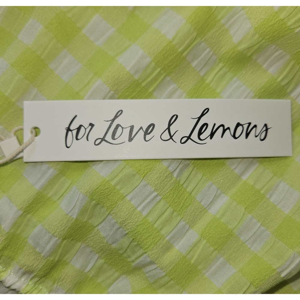 For Love And Lemons Lime Check Midi Dress gingham cut out. Fun flirty sexy - Picture 8 of 10